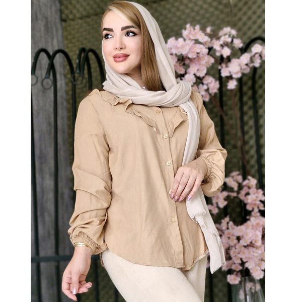 شومیز لینن یقه چین دار - مانتو پاتریس رشت