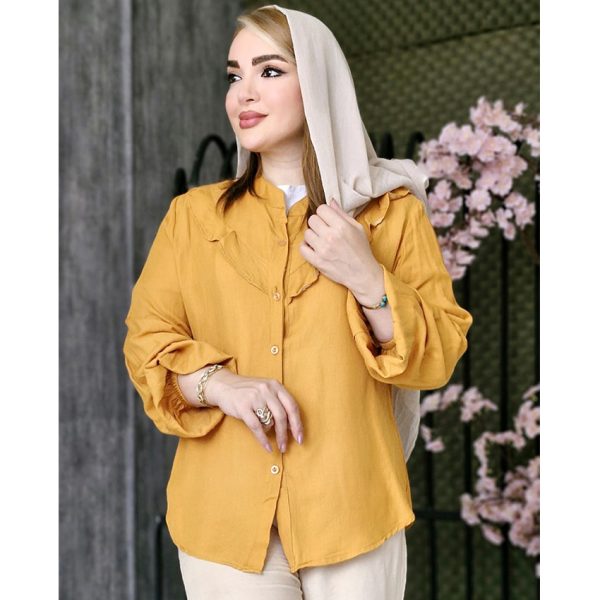 شومیز لینن یقه چین دار - مانتو پاتریس رشت