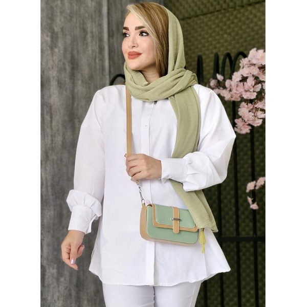 مانتو کرپ کش سفید - مانتو پاتریس رشت