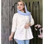 مانتو لینن پشت دکمه - مانتو پاتریس رشت