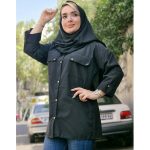 مانتو داکرون آستین بندی مشکی - مانتو پاتریس رشت