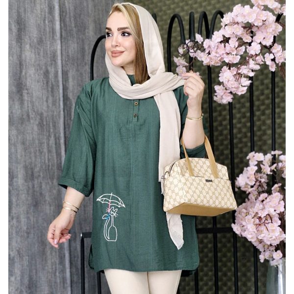 مانتو گلدوزی گربه و چتر - مانتو پاتریس رشت