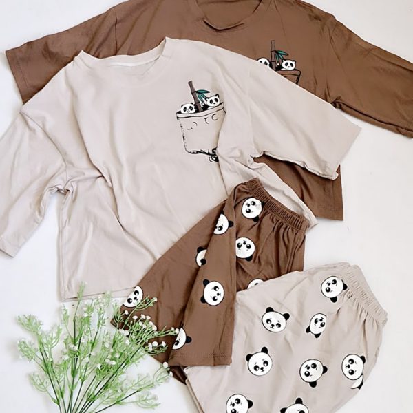 ست تیشرت شورتک جیب پاندا