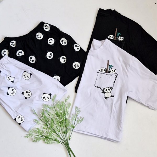 ست تیشرت شورتک جیب پاندا