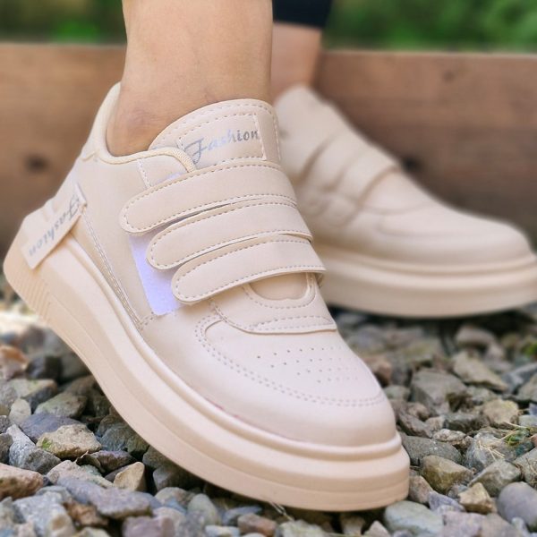 کتونی 3 چسب کرم چرم - مانتو پاتریس رشت