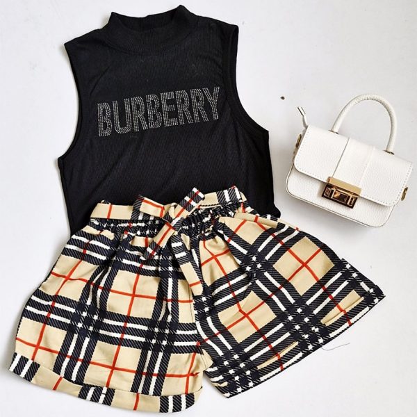 ست بادی شورتک چهارخونه