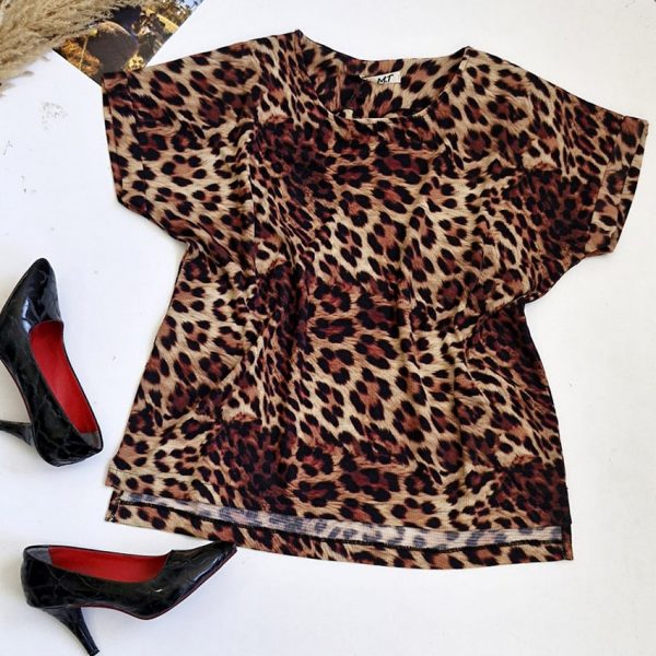 بلوز بیسکوییتی پلنگی - مانتو پاتریس رشت