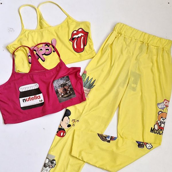 ست کراپ شلوار میکس - مانتو پاتریس رشت