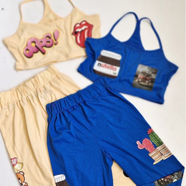 ست کراپ شلوار میکس - مانتو پاتریس رشت