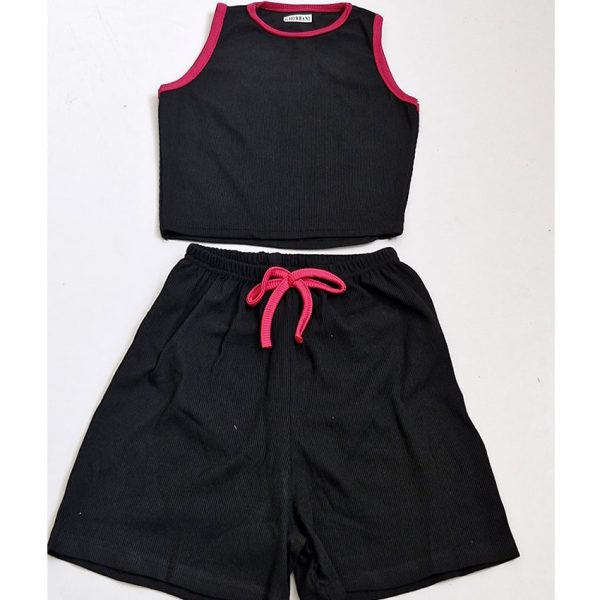 ست تاپ شورتک نوار صورتی - مانتو پاتریس رشت