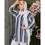 تونیک جلوبسته راه راه - مانتو پاتریس رشت