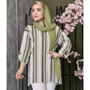 تونیک جلوبسته راه راه - مانتو پاتریس رشت