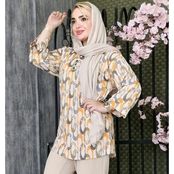 تونیک طرحدار 3 دکمه - مانتو پاتریس رشت