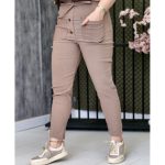 شلوار مام جلو جیب نسکافه ای - مانتو پاتریس رشت