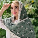 شال پلیسه گلدار سبز 35700387 - Image 2