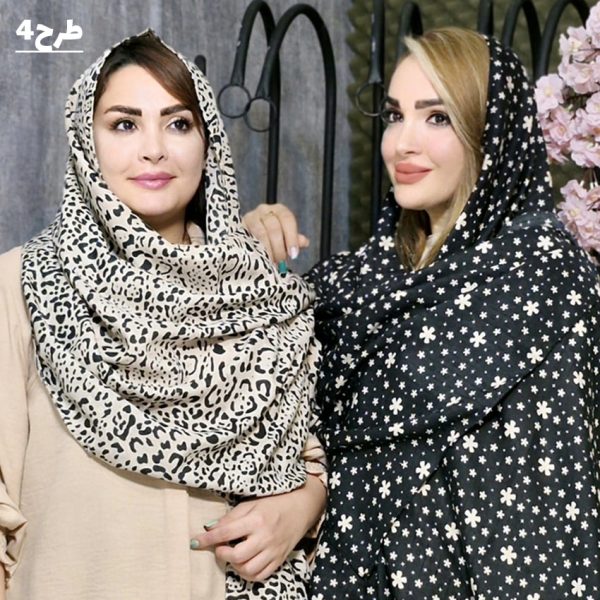 شال کرم مشکی طرحدار - مانتو پاتریس رشت