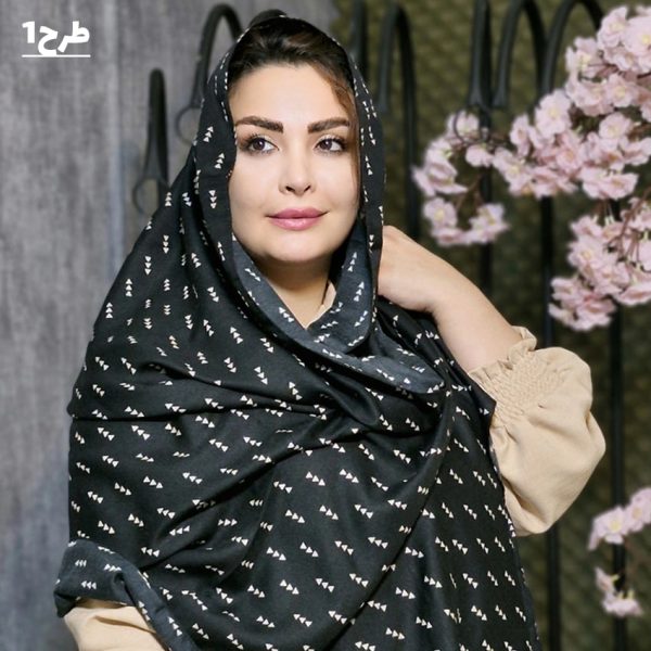 شال کرم مشکی طرحدار - مانتو پاتریس رشت