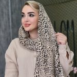 شال پلنگی کرم - مانتو پاتریس رشت