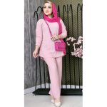 ست مانتو شلوار کراش بغل دکمه - مانتو پاتریس ر