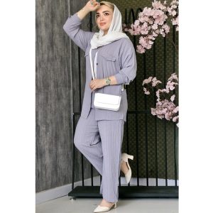 ست کراش دکمه ای - مانتو پاتریس رشت