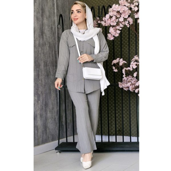 ست کراش دکمه ای - مانتو پاتریس رشت