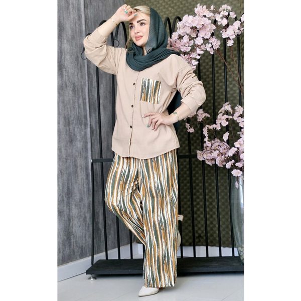 36600443ست مانتو شلوار طرحدار