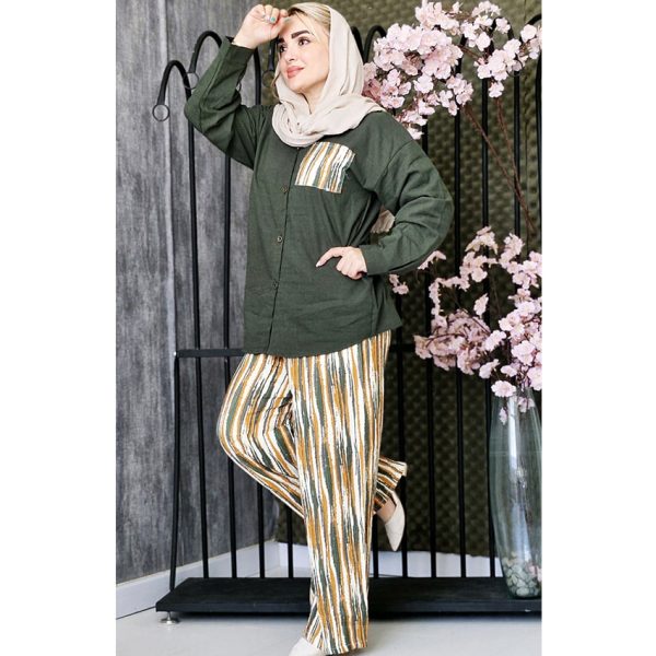 36600443ست مانتو شلوار طرحدار