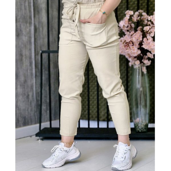 شلوار مام جلوجیب کرم - مانتو پاتریس رشت