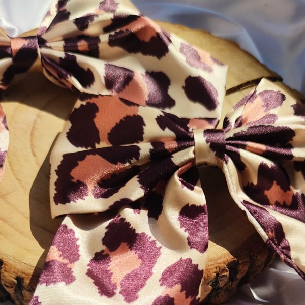 گیره پاپیون ساتن پلنگی - مانتو پاتریس رشت