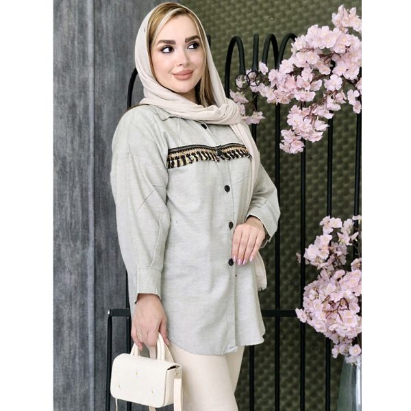 مانتو لینن نوار ریش - مانتو پاتریس رشت