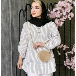 4280027مانتو راه راه بغل دکمه