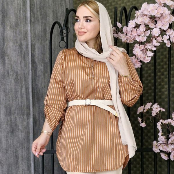 4280027مانتو راه راه بغل دکمه