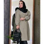 بارانی بلند 4 دکمه کتان زارا - مانتو پاتریس رشت