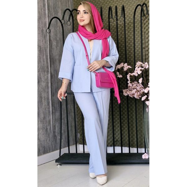 ست کت شلوار لینن دو جیب