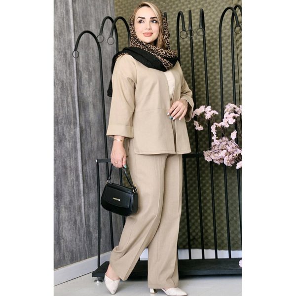 ست کت شلوار لینن دو جیب