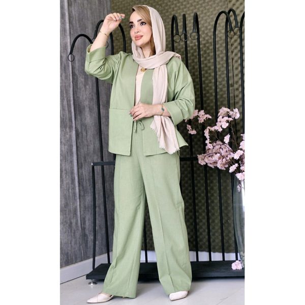 ست کت شلوار لینن دو جیب