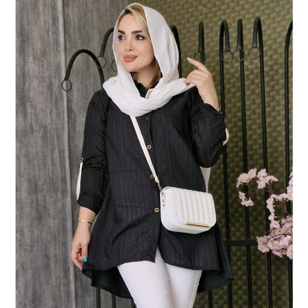 مانتو پفکی جلو دکمه - مانتو پاتریس رشت