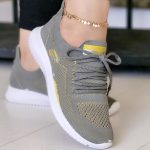 کتونی اسکیچرز طوسی زرد