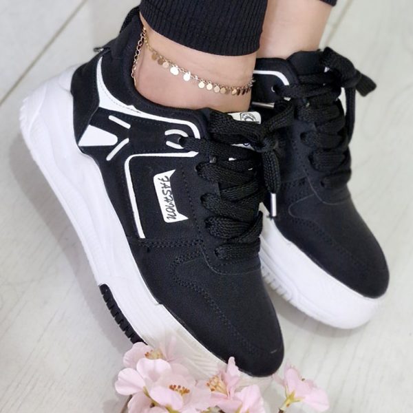 کتونی بندی سفید مشکی - مانتو پاتریس رشت