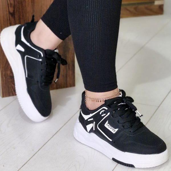 کتونی بندی سفید مشکی - مانتو پاتریس رشت