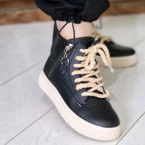 نیم بوت 2 زیپ مشکی - مانتو پاتریس رشت