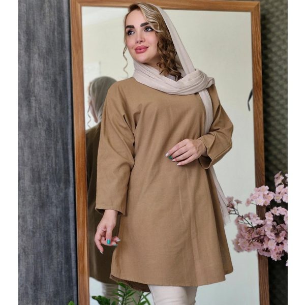 مانتو جلوبسته لینن بغل چاک