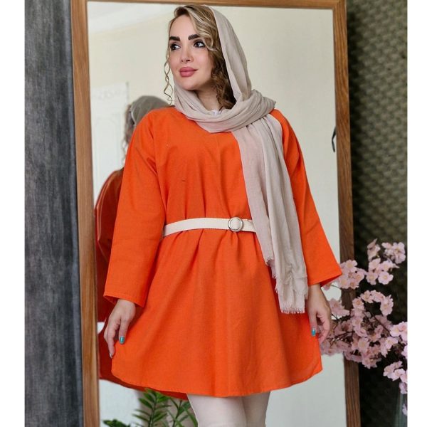 مانتو جلوبسته لینن بغل چاک