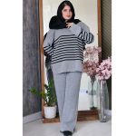 ست بافت راه راه - مانتو پاتریس رشت