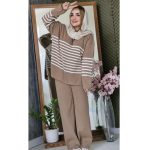 ست بافت راه راه - مانتو پاتریس رشت