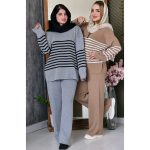 ست بافت راه راه - مانتو پاتریس رشت