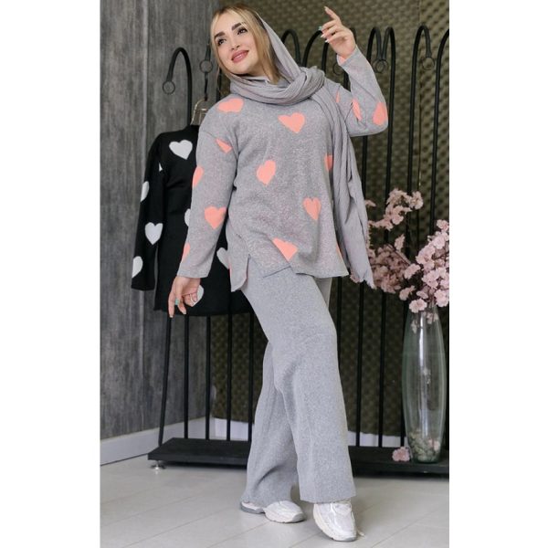 ست بافت قلبی - مانتو پاتریس رشت