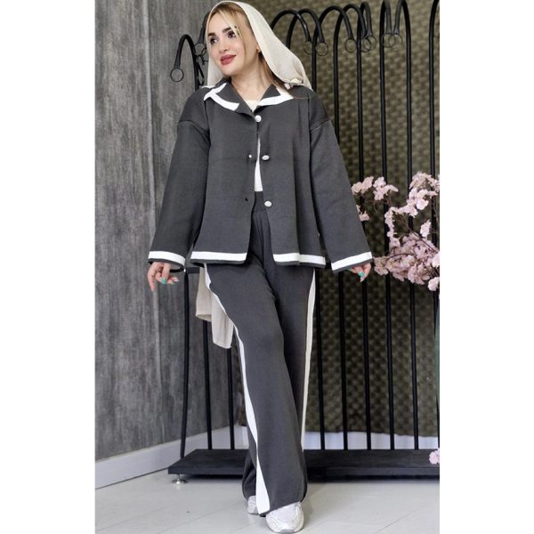 ست بافت 3 دکمه - مانتو پاتریس رشت