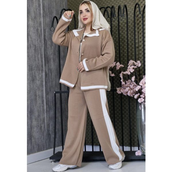 ست بافت 3 دکمه - مانتو پاتریس رشت