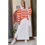 ست بلوز دامن بافت راه راه - مانتو پاتریس رشت